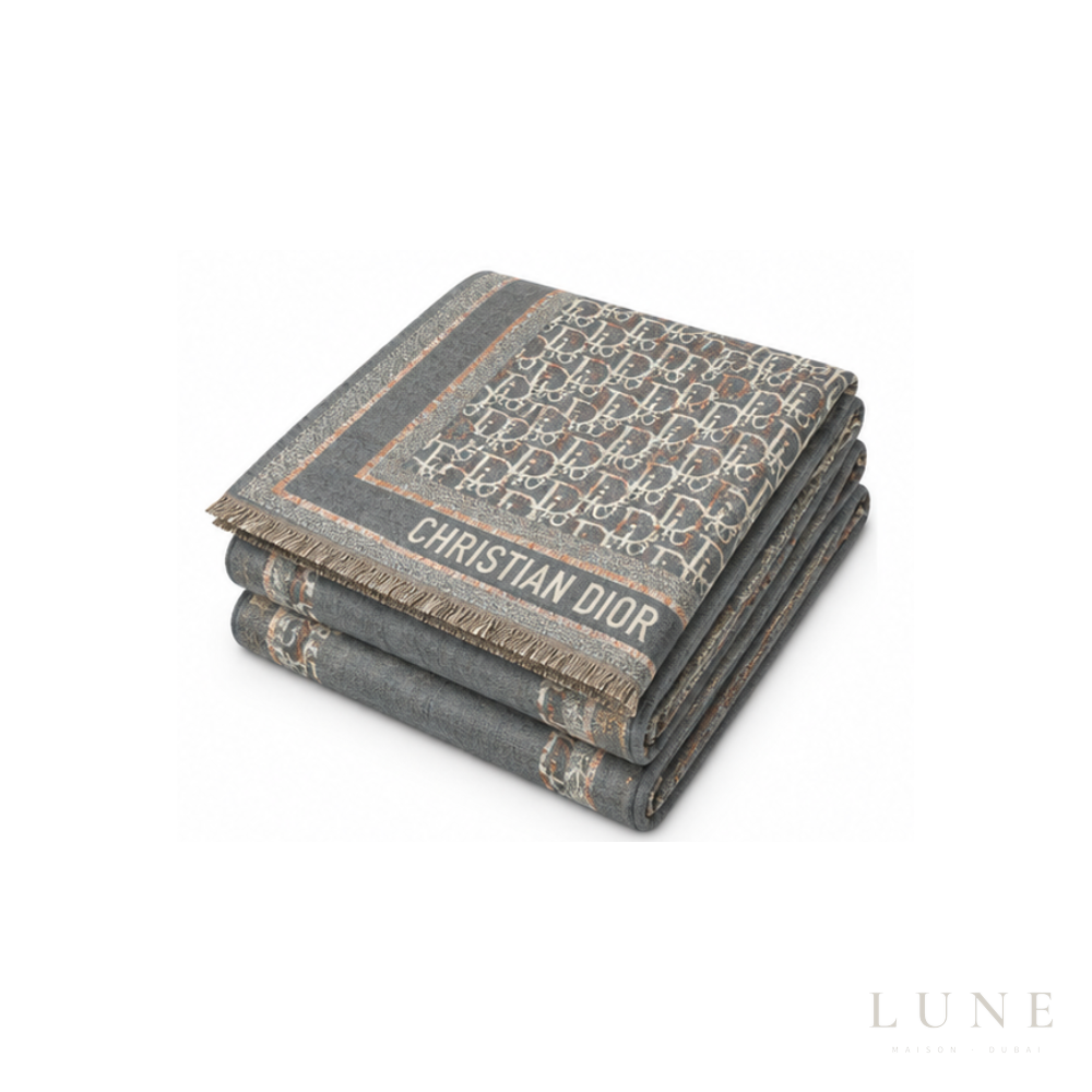 Dior Oblique Scarf – Grey
