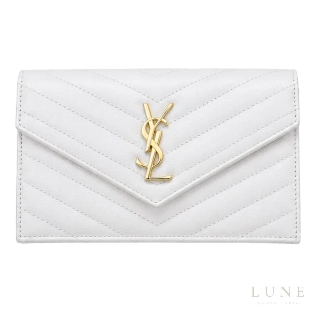 Saint Laurent Cassandre Wallet on Chain – White