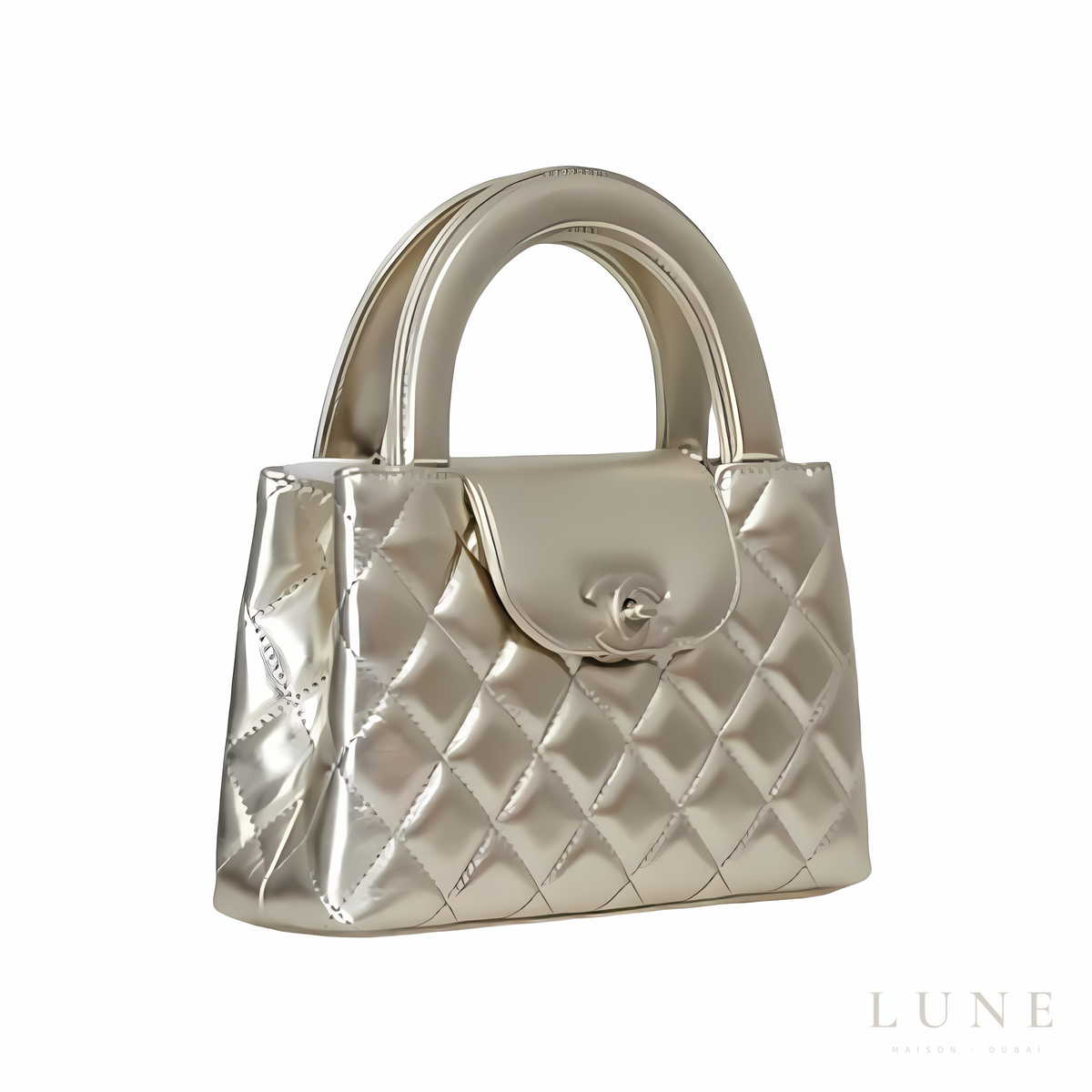 Chanel Kelly Silver Mirrored Calfskin