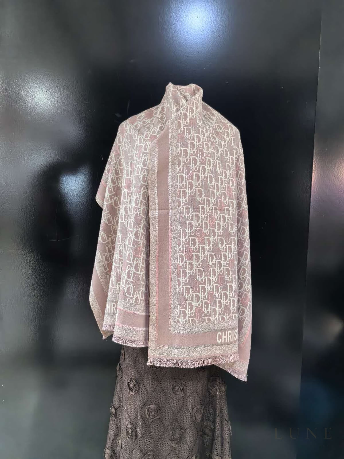 Dior Oblique Scarf – Dusty pink