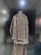 Dior Oblique Scarf – Dark Brown
