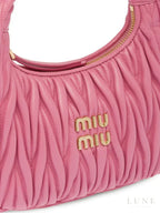 MIUMIU Wander Shoulder Bag in Matelassé Nappa Leather "Pink" - Bagistaofficial