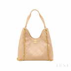 Chanel Hobo Handbag Calfskin Gold-Tone