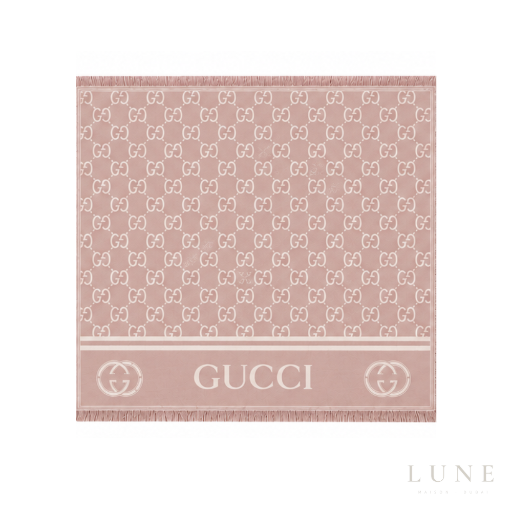 Gucci | Scarf GG Monogram Jacquard Dusty Pink - View 1
