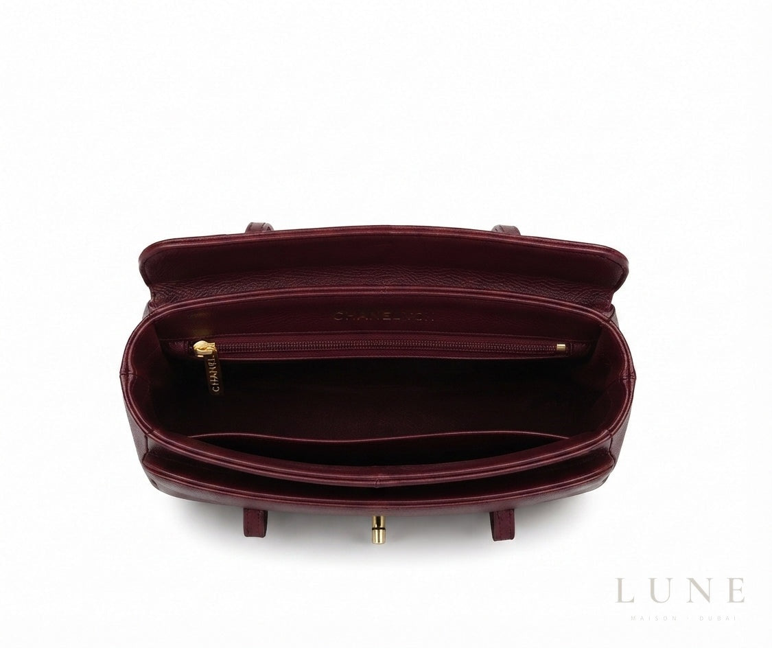 Chanel Preppy Coco Small Flap Bag – Dark Burgundy - View 2
