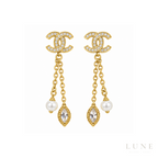 Chanel CC Ear Drop Earrings