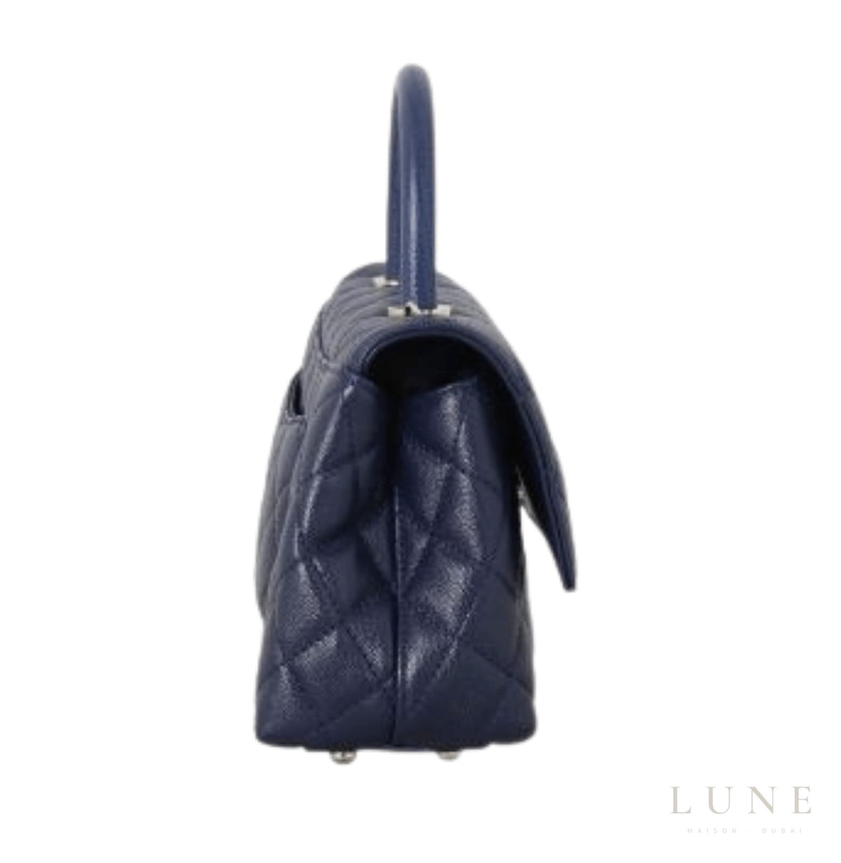 Chanel Coco Handle Mini Bag - Navy Blue Caviar Leather