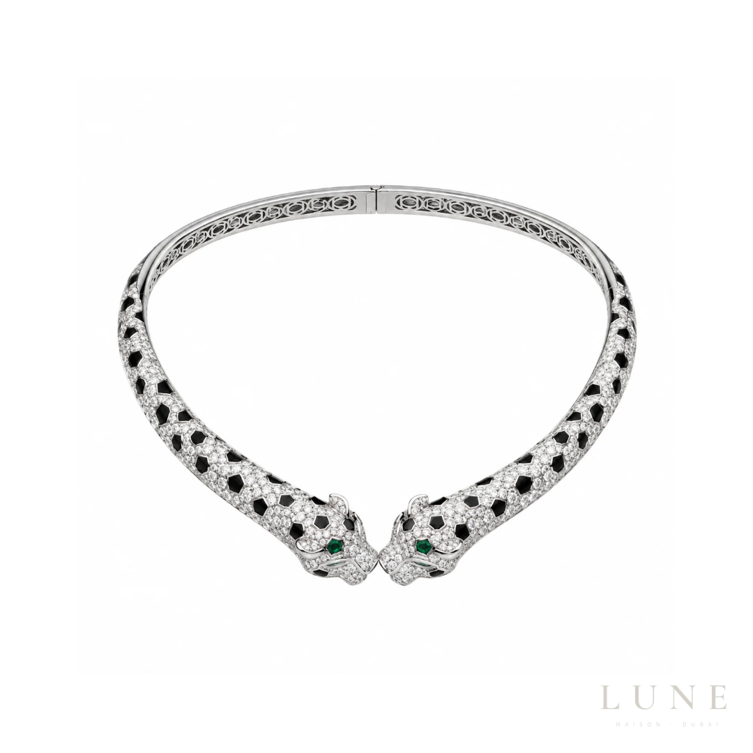 Cartier Panthere De Cartier Emerald Onyx White Gold Set