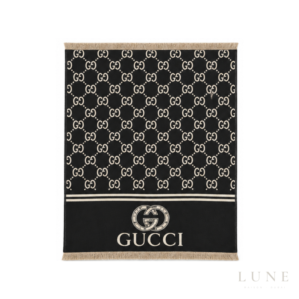 Gucci GG Jacquard Scarf – Black