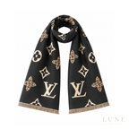 Louis Vuitton Monogram Black Scarf – White