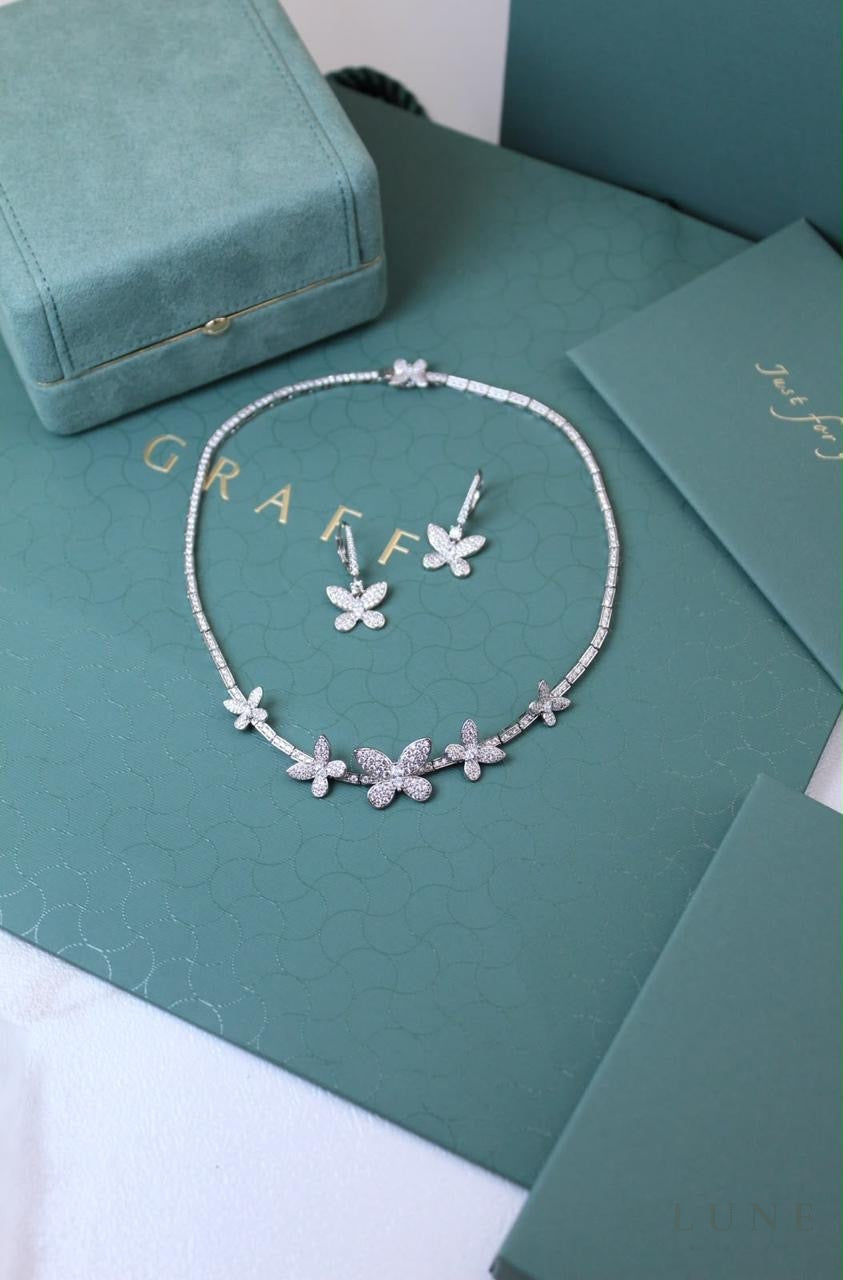 Graff Pavé Butterfly Set White/Silver