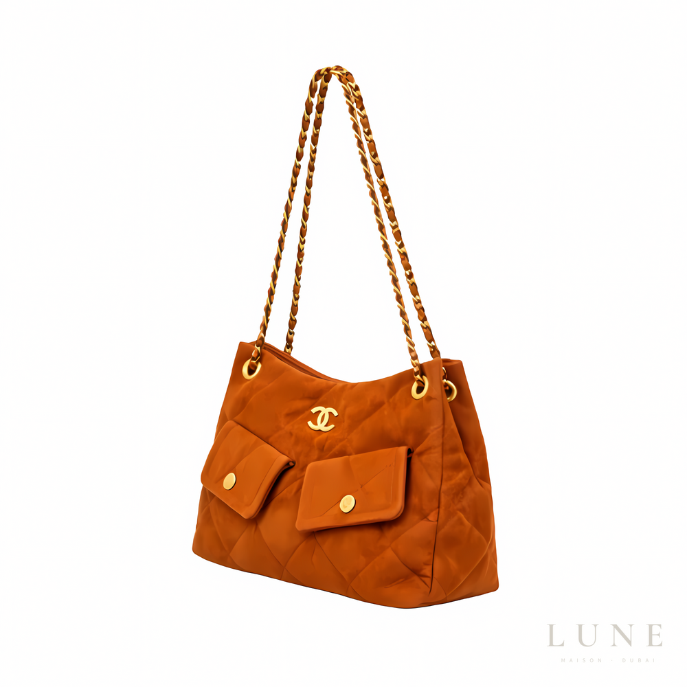 Chanel 25 Small Hobo Bag Suede Dark Brownn