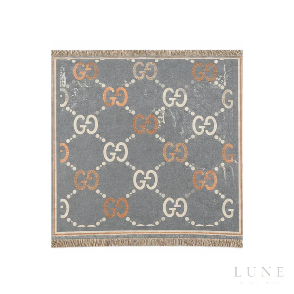 Gucci GG Check Scarf – Grey