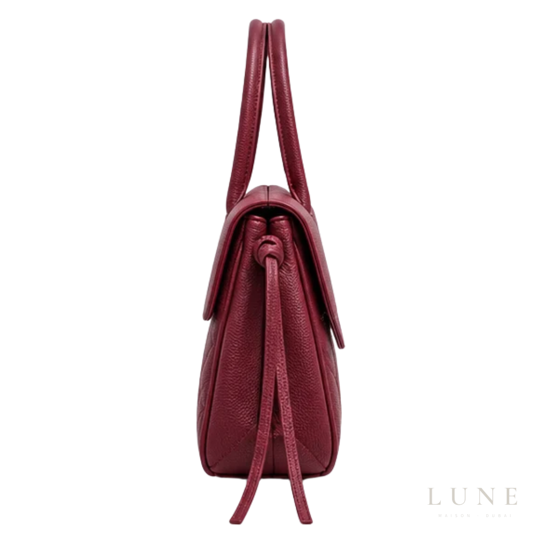 Chanel Bag | Urban Essentials Small Shopping Bag (East-West Baguette Tote) – Burgundy (Grained calfskin leather with gold-tone hardware)