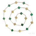 Van Cleef Gold Malachite Diamond Set