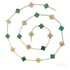 Van Cleef Gold Malachite Diamond Set