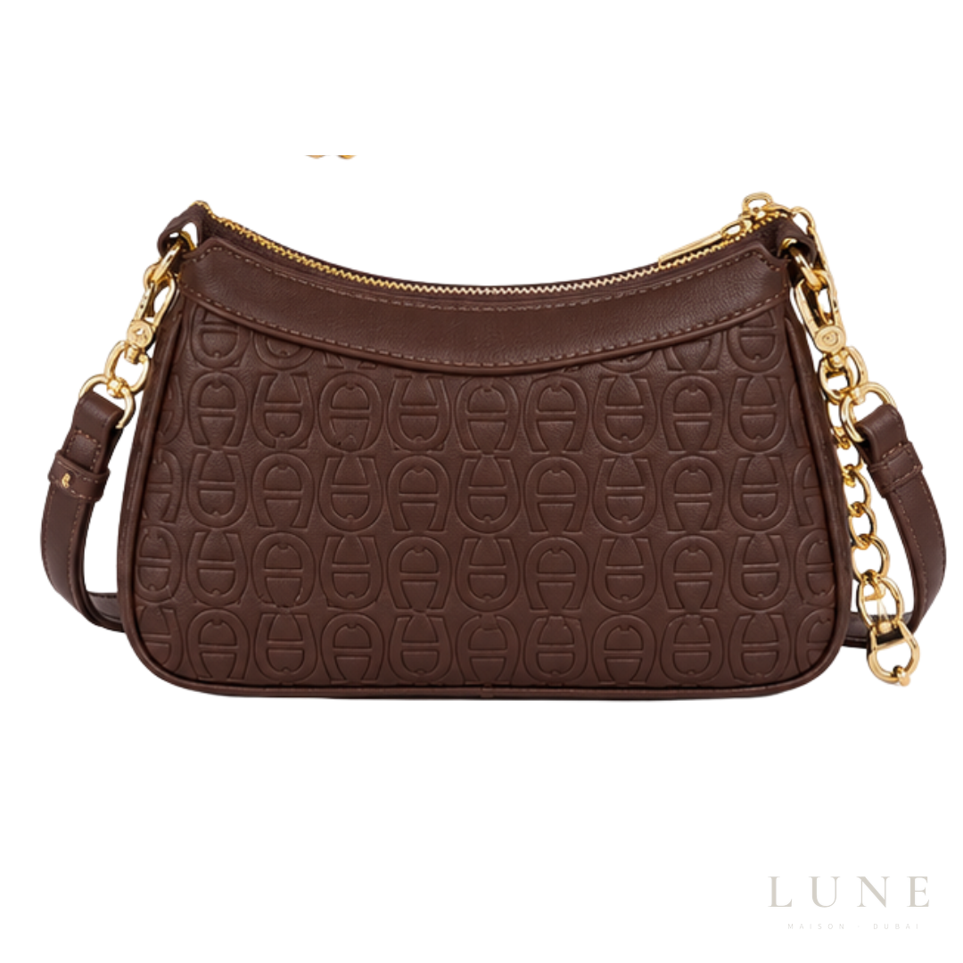Aigner Bag | Delia Monogram Shoulder Bag – Brown