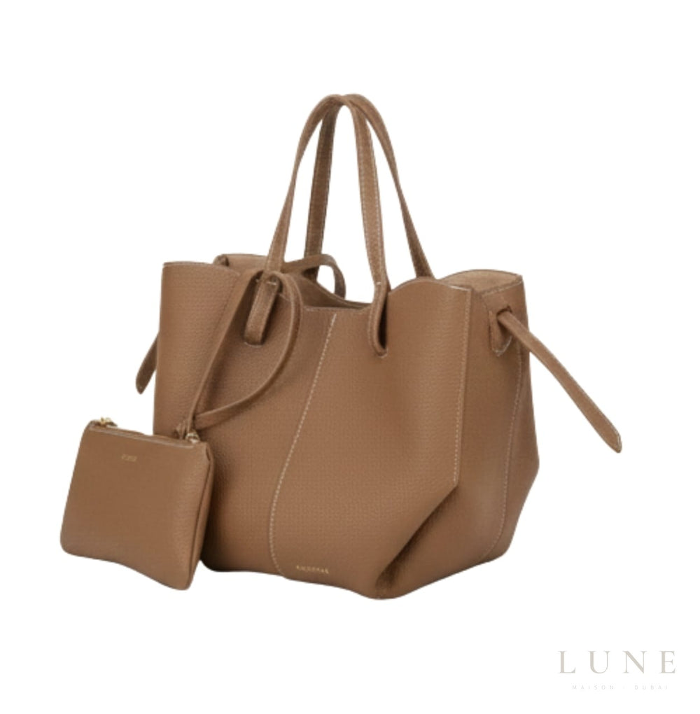 Polène Cyme Mini Textured Camel Leather