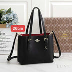 Coach Bag | Mollie Tote 25 – Black – Red
