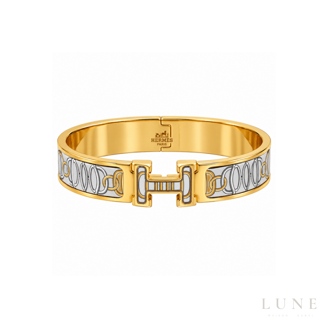 Hermes Enamel H Lock Bracelet