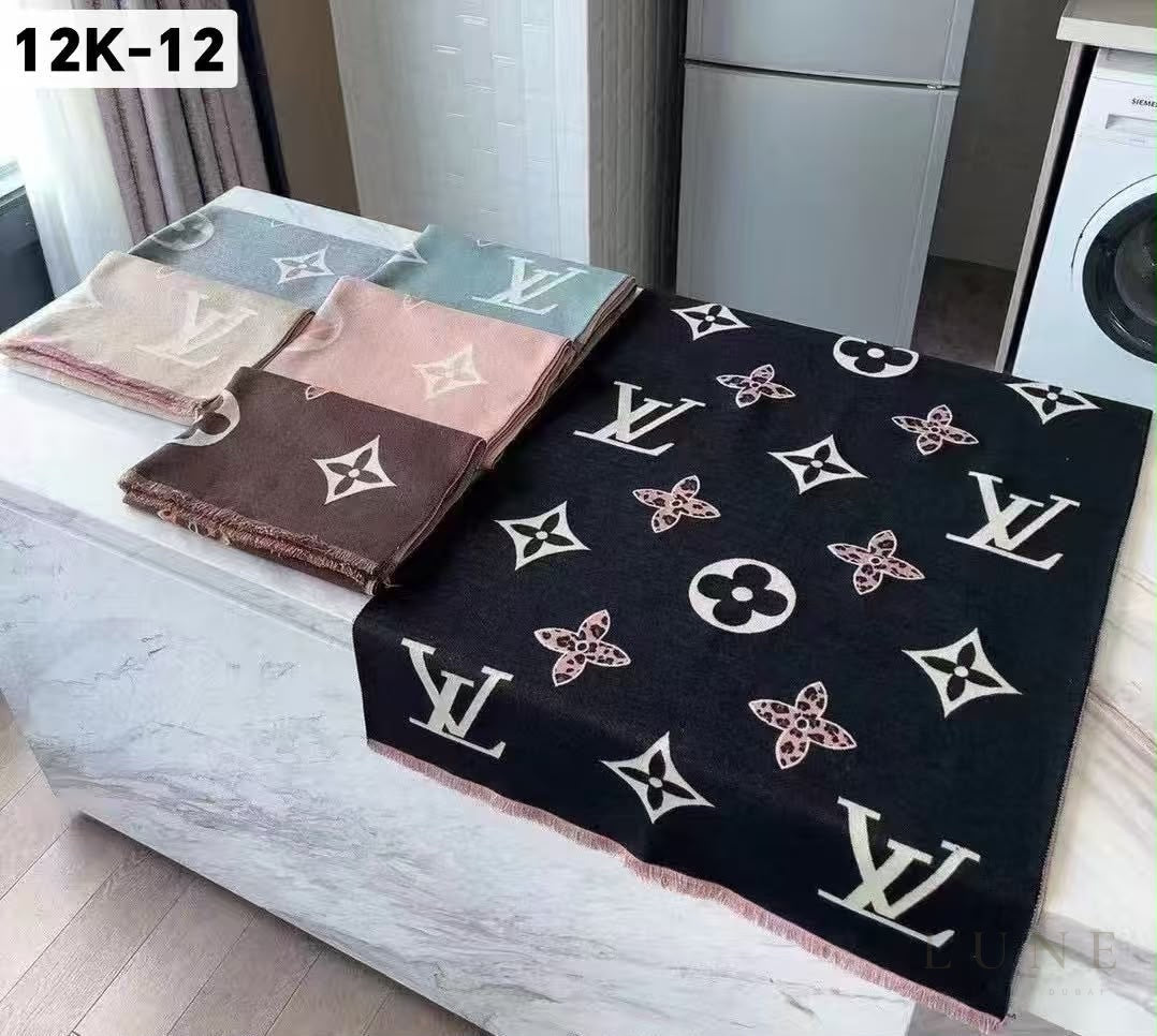 Louis Vuitton Monogram Scarf – Black
