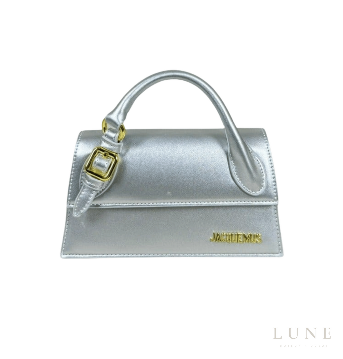 Jacquemus Le Chiquito Long Tote Bag - Silver-Tone Metallic Leather