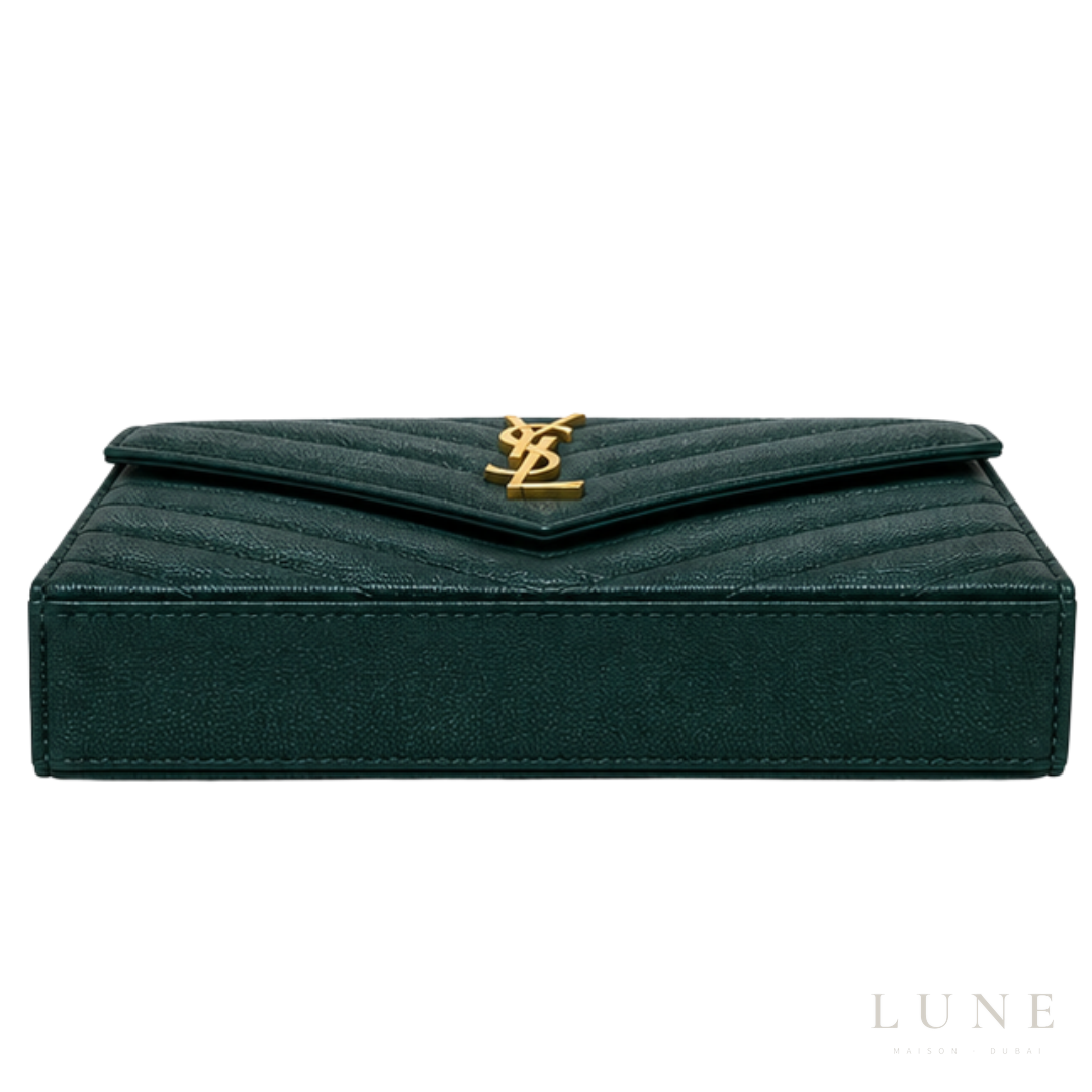 Saint Laurent Cassandre Wallet on Chain – Green
