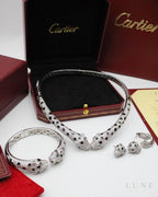 Cartier Panthere De Cartier Emerald Onyx White Gold Set