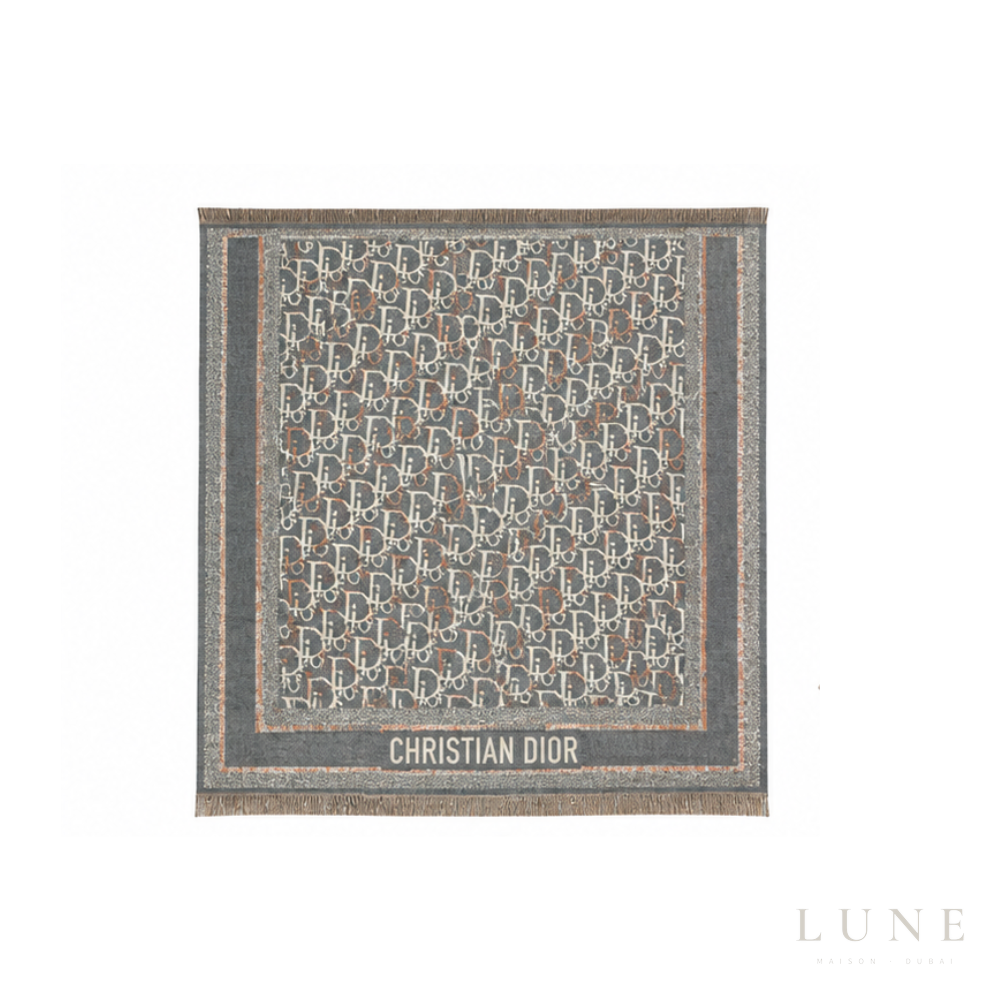 Dior Oblique Scarf – Grey