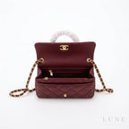 Chanel Coco Handle Bag – Burgundy - View 3