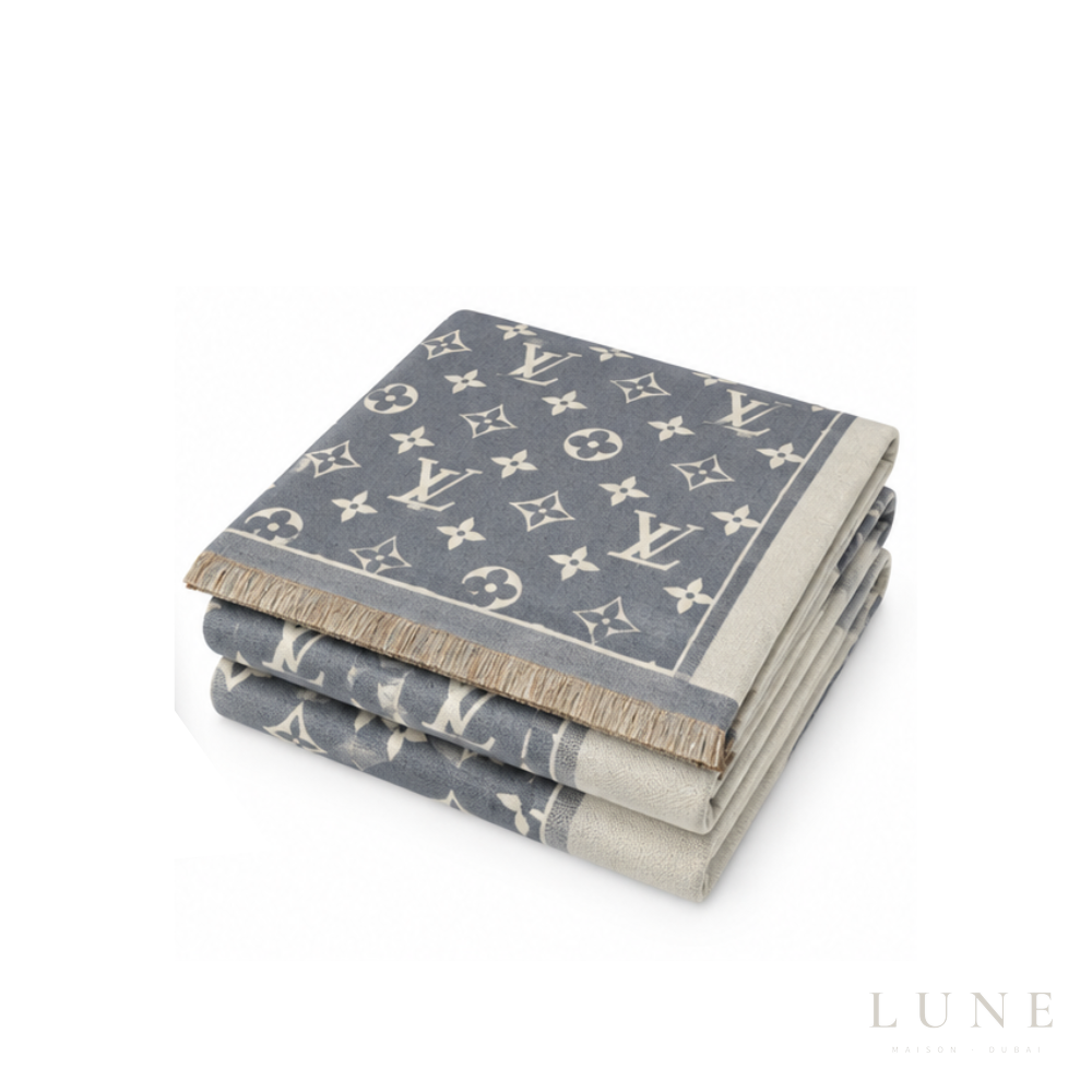 Louis Vuitton Monogram Denim Slate Scarf – Grey