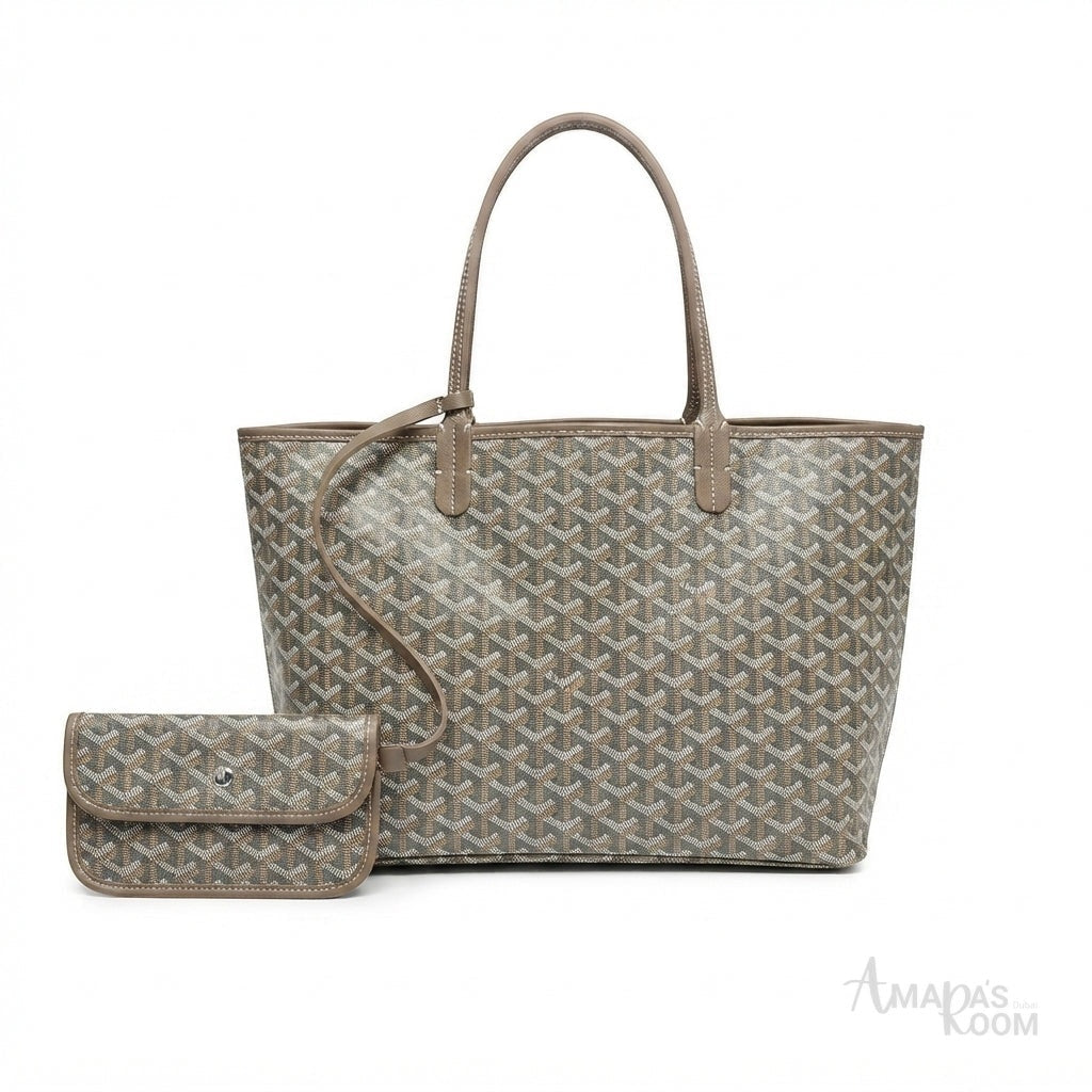 Goyard Saint Louis Tote Bag – Khaki Chevron Goyardine - View 1