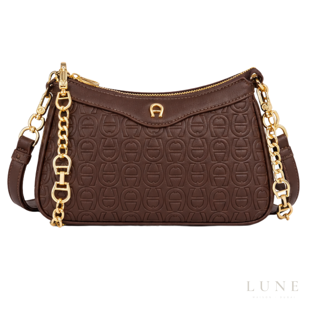 Aigner Bag | Delia Monogram Shoulder Bag – Brown