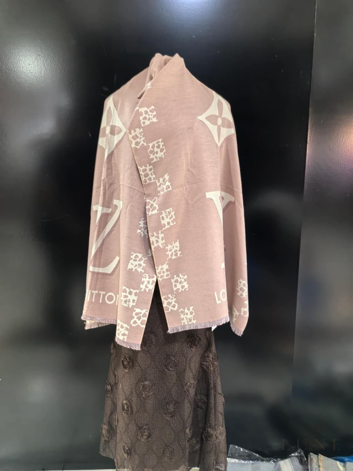 Louis Vuitton Monogram Beige Rose Scarf