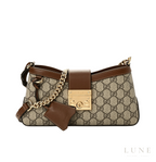Gucci GG Supreme Monogram Calfskin Small Padlock Chain Shoulder Bag