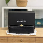 Classic Caviar 30 cm Bag – Black & Gold