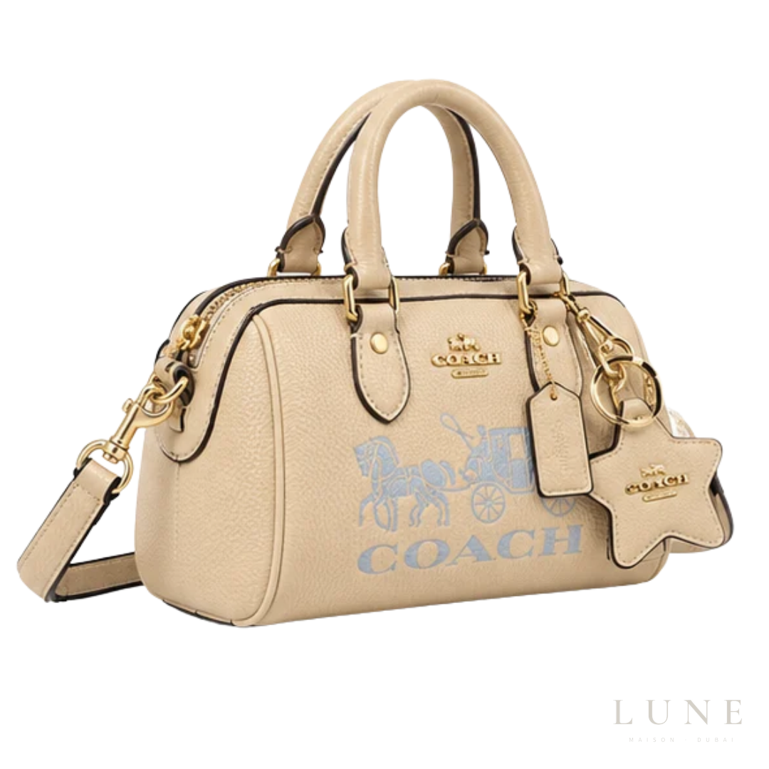 COACH Bag | Mini Rowan Satchel – Crossbody Bag – Beige – Cream