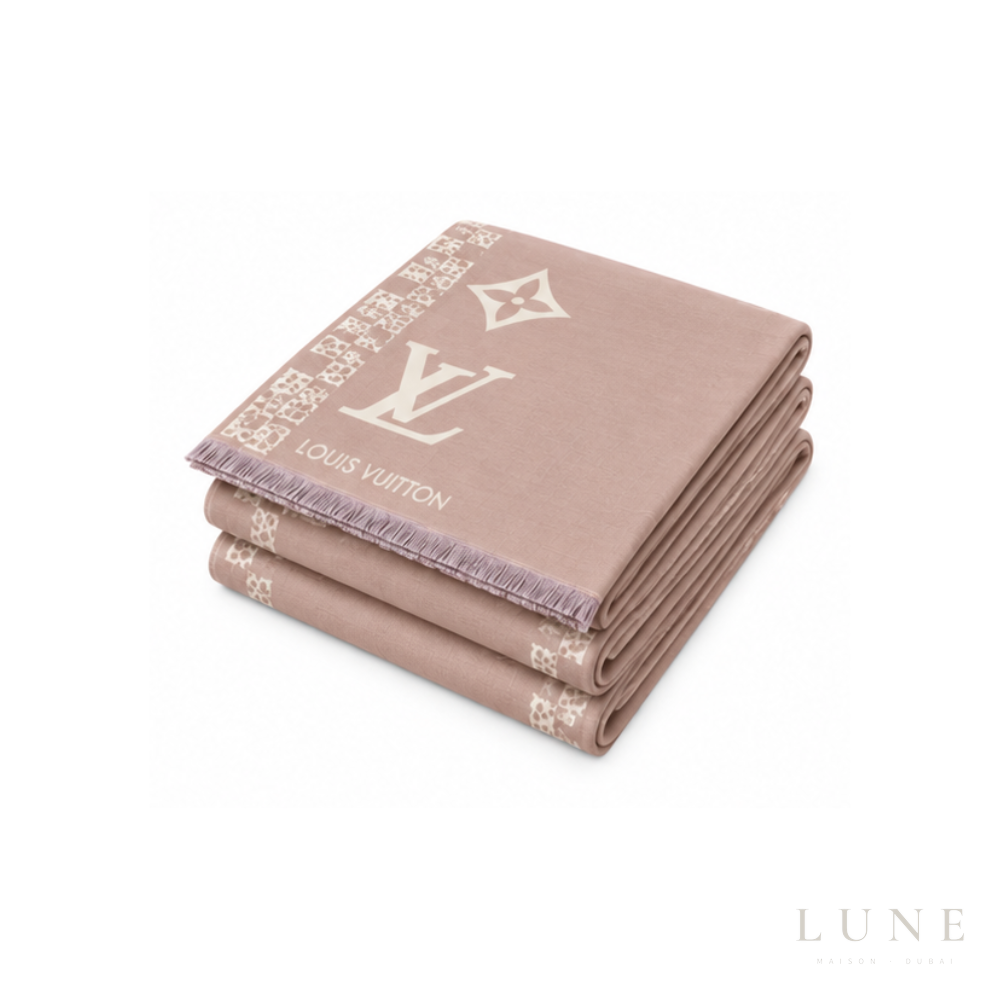 Louis Vuitton Monogram Beige Rose Scarf