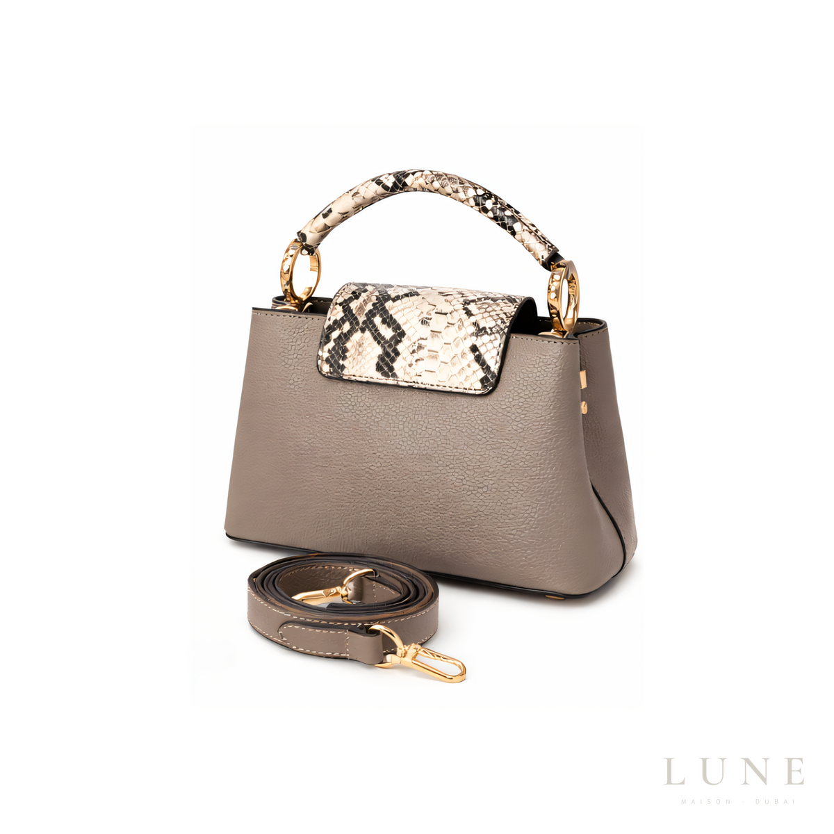 Louis Vuitton Capucines Gray Python