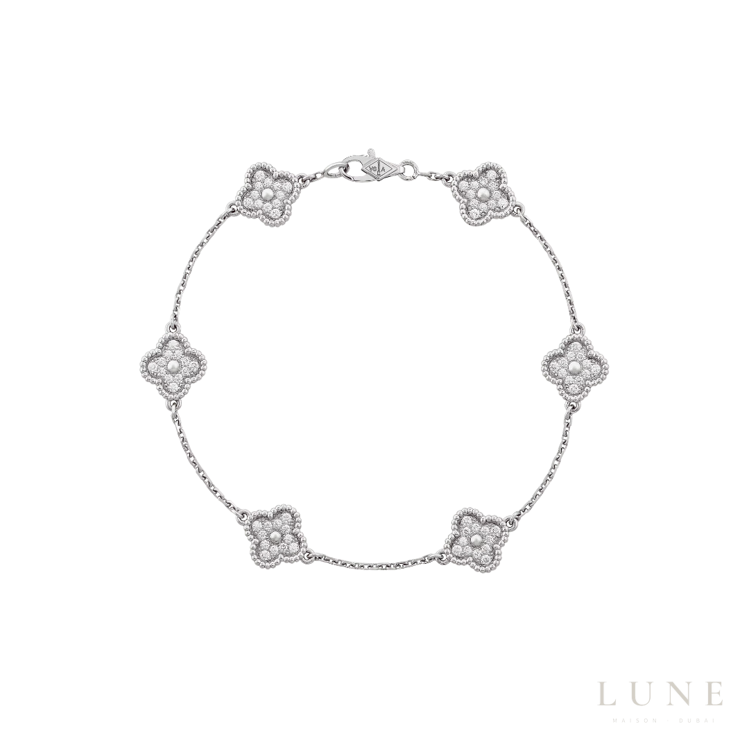 Van Cleef Rose Gold White Bracelet