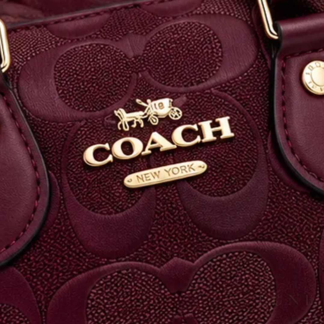 Coach Bag | Mini Rowan Crossbody Bag – Maroon – Deep Berry Signature