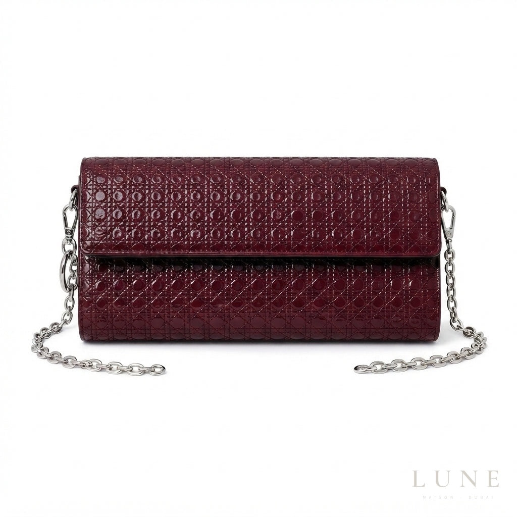 Dior Wallet on Chain – Wine Red - View 1
