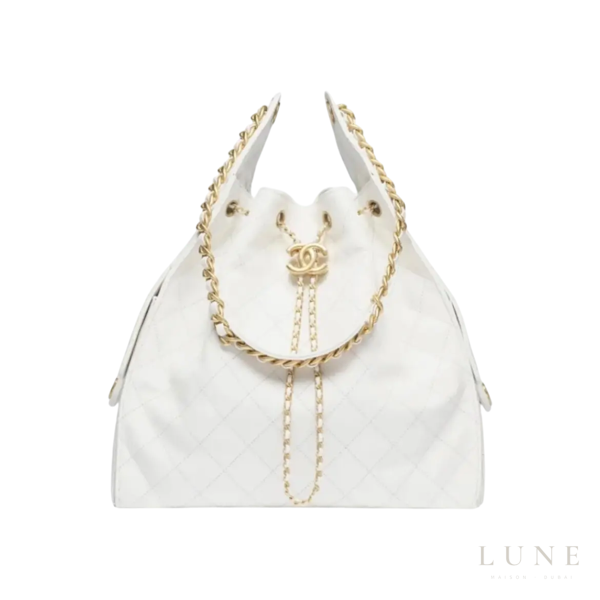 Chanel 25 Medium Handbag – White & Gold - View 1