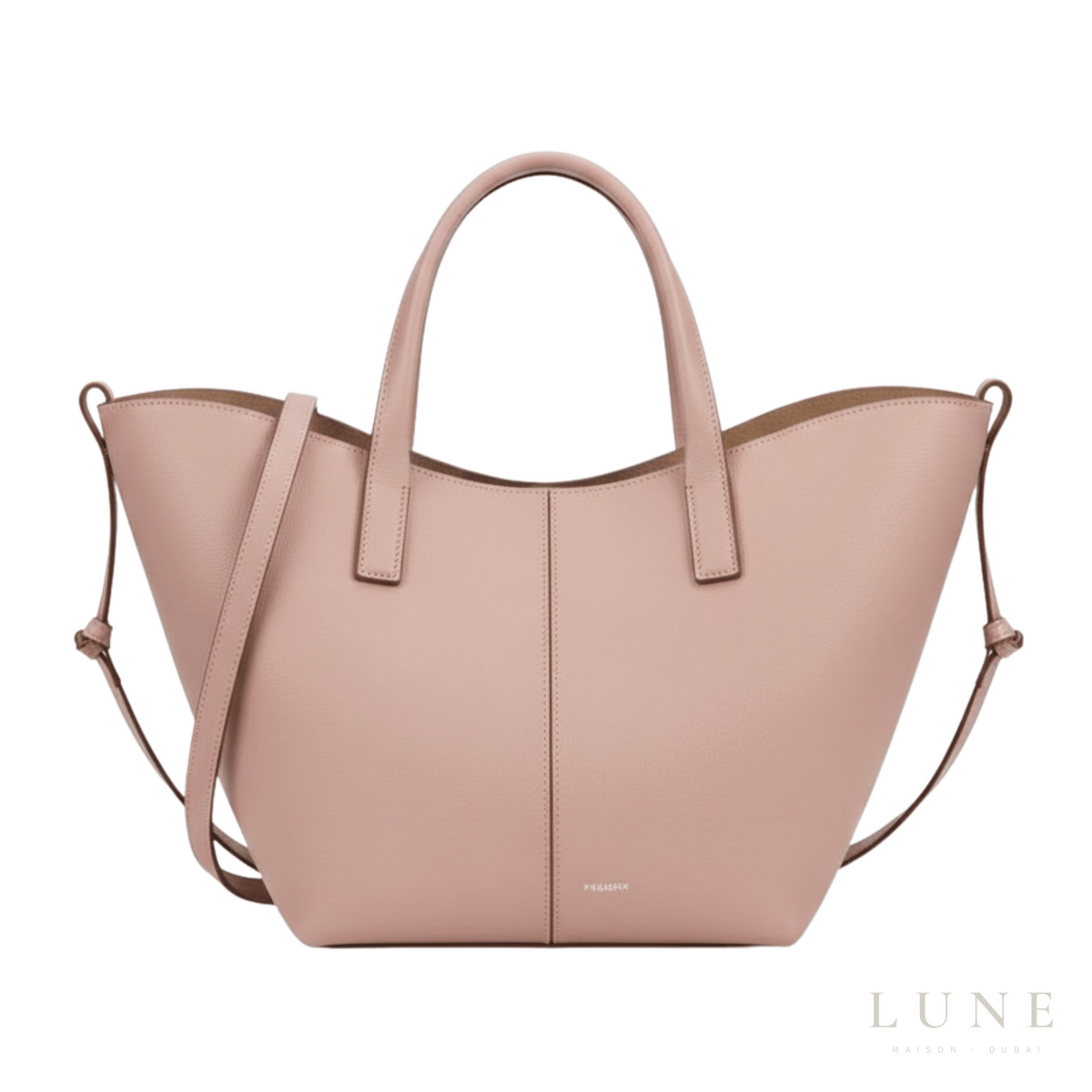 Polène Cyme Mini Textured Pink Leather