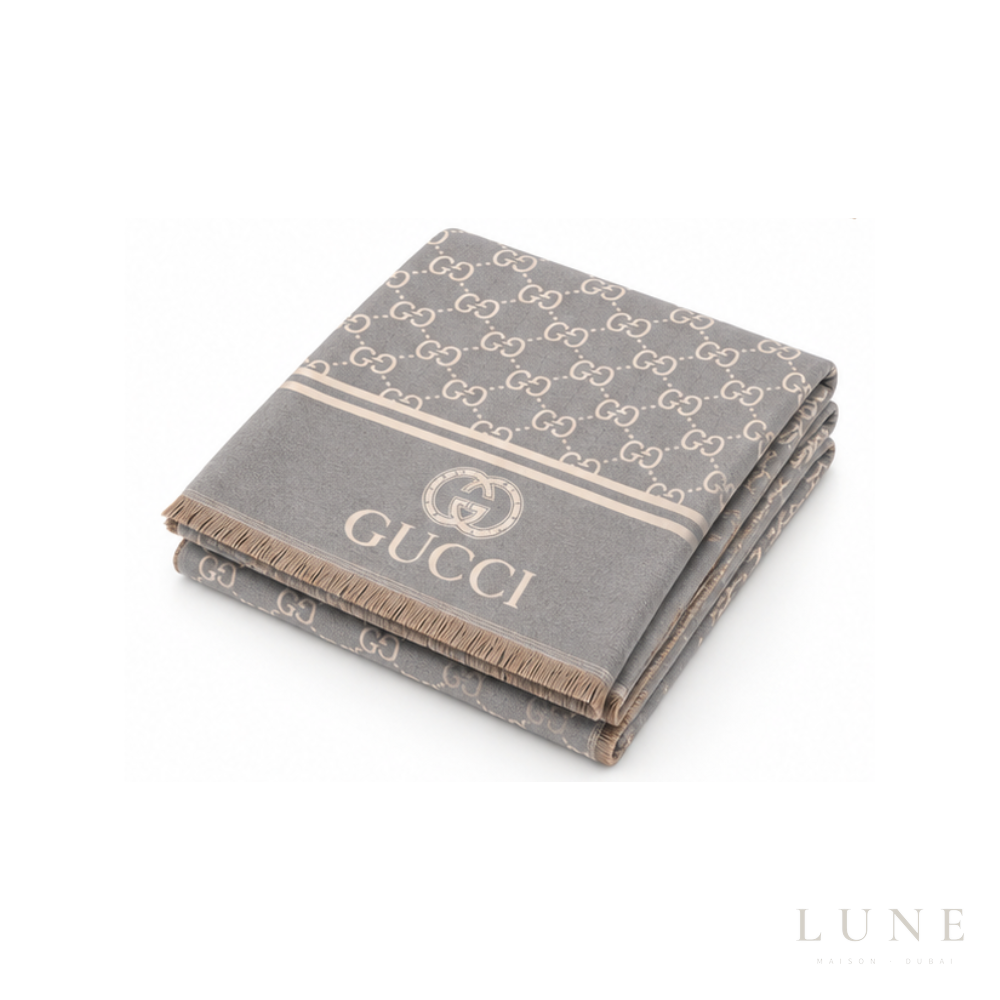 Gucci | Scarf GG Monogram Jacquard Grey - View 4