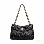 Chanel 25 Small Hobo Bag Suede Black