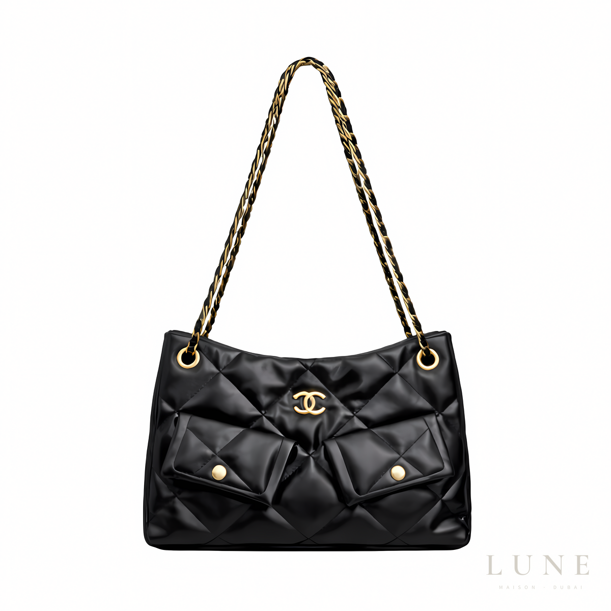 Chanel 25 Small Hobo Bag Suede Black