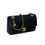 Chanel Camellia Flap Black