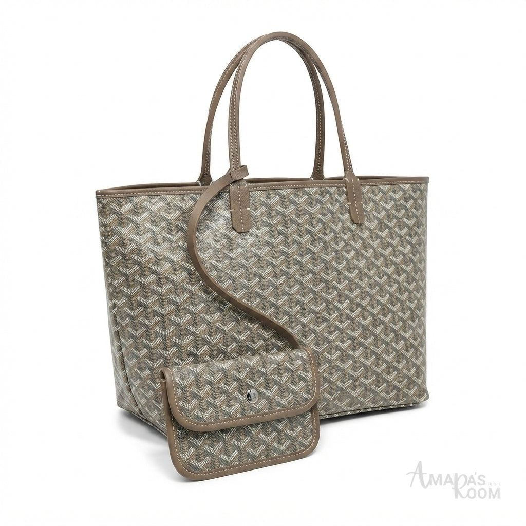 Goyard Saint Louis Tote Bag – Khaki Chevron Goyardine - View 3