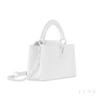 Louis Vuitton Capucines East-West Quartz White